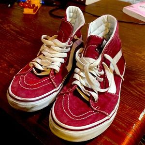 Unisex shoes red 9 size high top sneakers